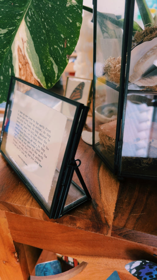 I take my new lover to the earth first - framed poem print