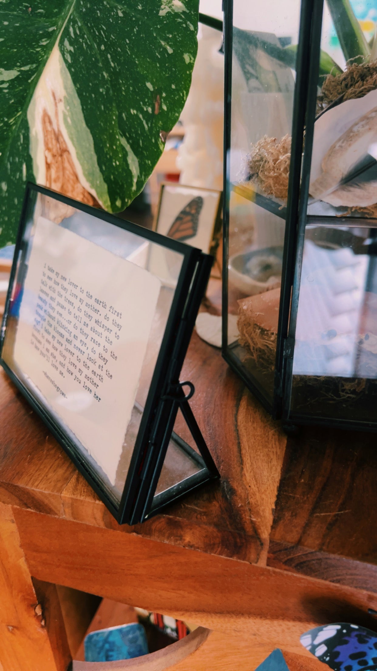 I take my new lover to the earth first - framed poem print